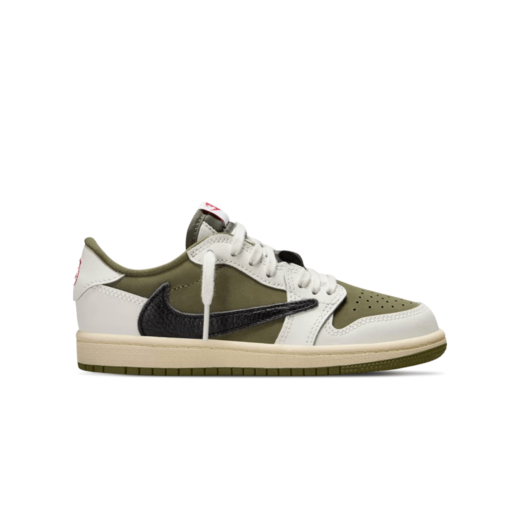 Travis Scott x Air Jordan 1 Low OG PS 'Medium Olive' — UK 10C | EU 27.5 | US 10.5C — Side View