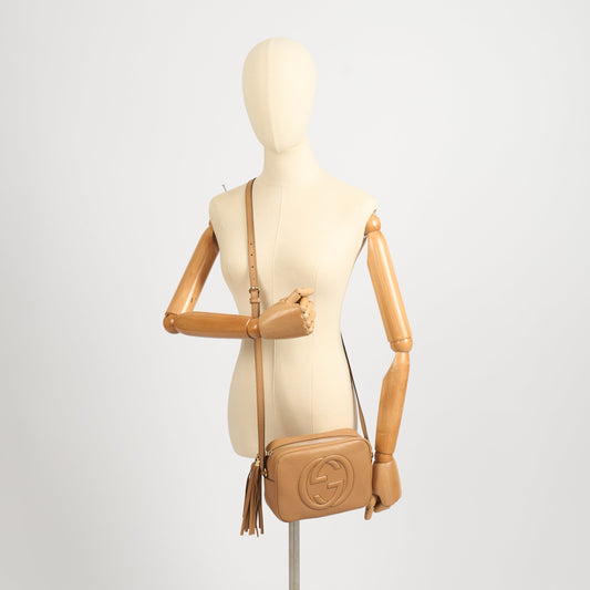 Gucci Cross Body Soho  Disco Bag - Small in Neutral, Leather — Side View