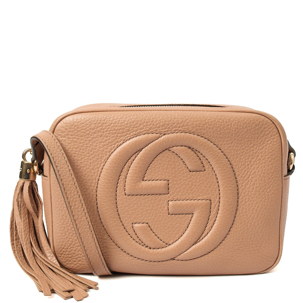Gucci Cross Body Soho  Disco Bag - Small in Neutral, Leather — Front View