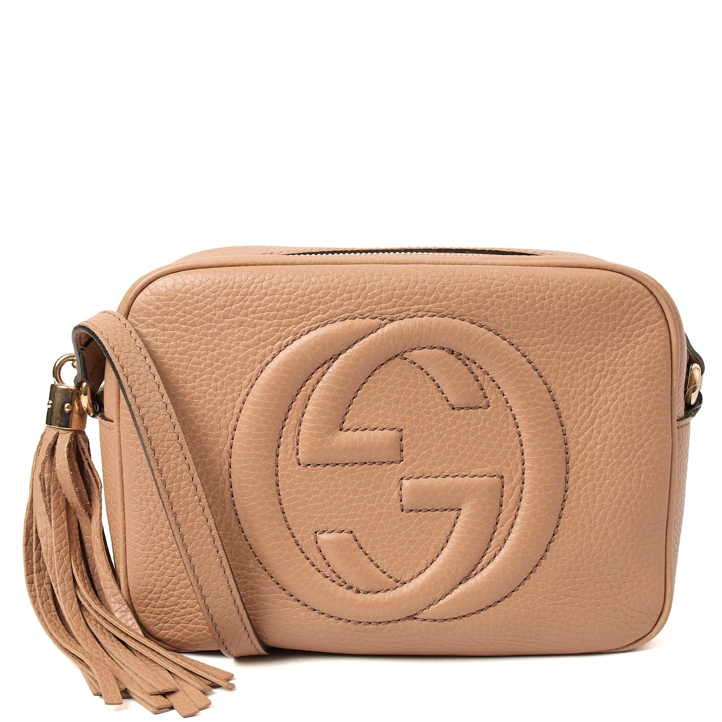Gucci Cross Body Soho  Disco Bag - Small in Neutral, Leather — Front View
