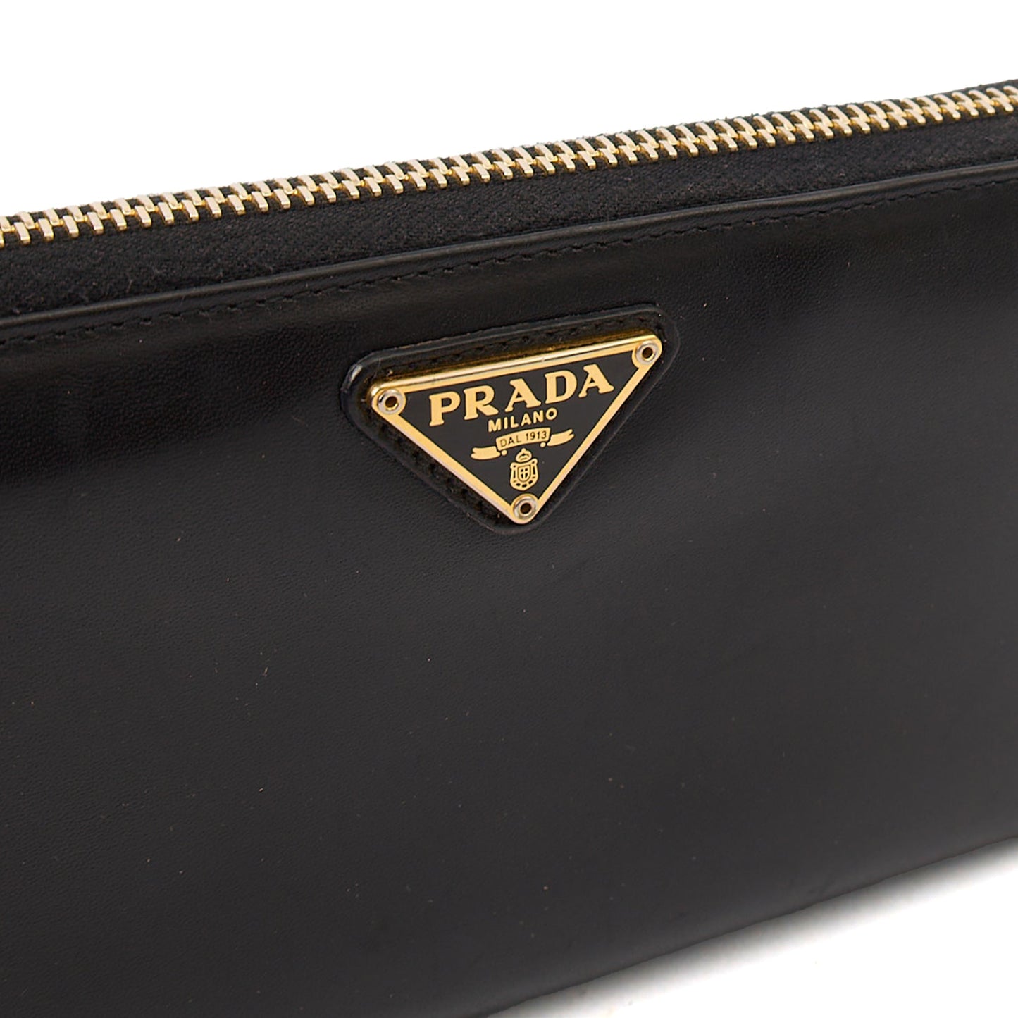 Prada Purse Zip Around Wallet in Black, Leather — Lifestyle View
