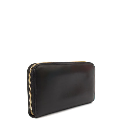 Prada Purse Zip Around Wallet in Black, Leather — Back View