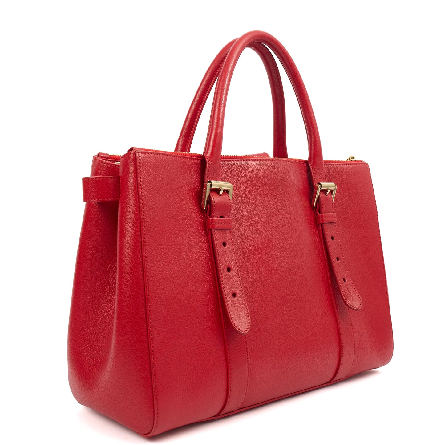 Mulberry Tote Bayswater Double Zip Tote in Scarlett, Leather — Back View