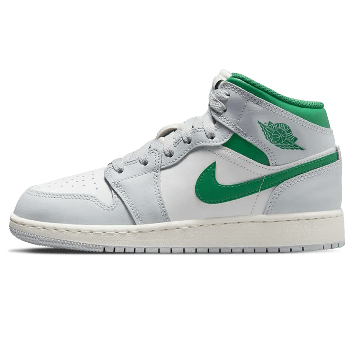 Air Jordan 1 Mid GS 'Summit White Pine Green' — UK 13.5 | EU 32 | US 1Y — Front View