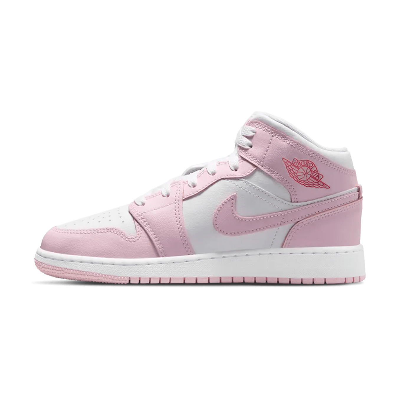 Air Jordan 1 Mid GS 'Pink Foam Fire Red' — UK 13.5 | EU 32 | US 1Y — Front View