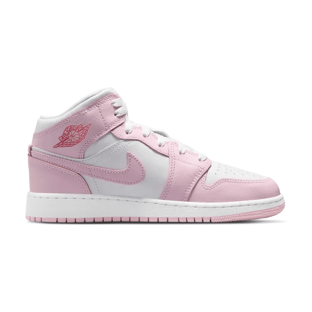 Air Jordan 1 Mid GS 'Pink Foam Fire Red' — UK 13.5 | EU 32 | US 1Y — Side View