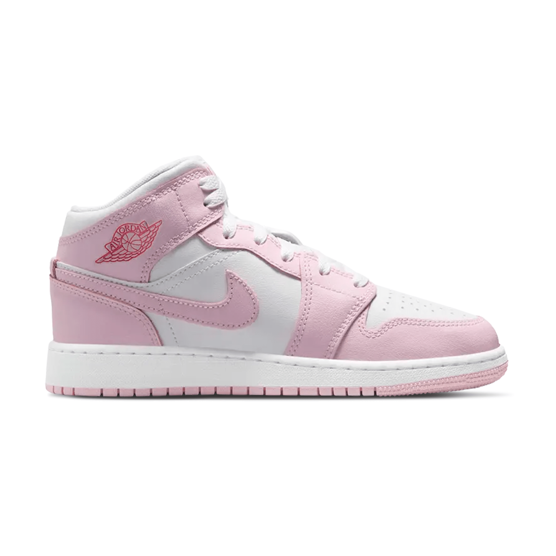 Air Jordan 1 Mid GS 'Pink Foam Fire Red' — UK 13.5 | EU 32 | US 1Y — Side View