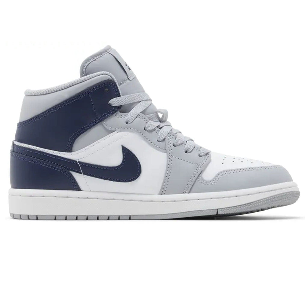 Air Jordan 1 Mid 'Wolf Grey Midnight Navy' — UK 3 | EU 35.5 | US 3.5 — Side View