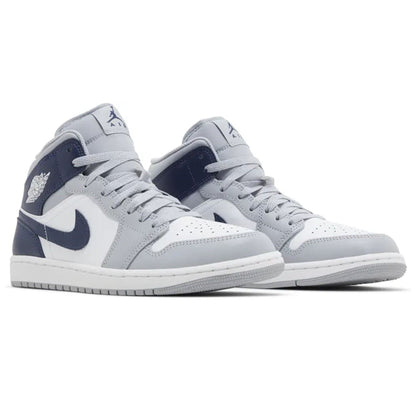Air Jordan 1 Mid 'Wolf Grey Midnight Navy' — UK 3 | EU 35.5 | US 3.5 — Back View