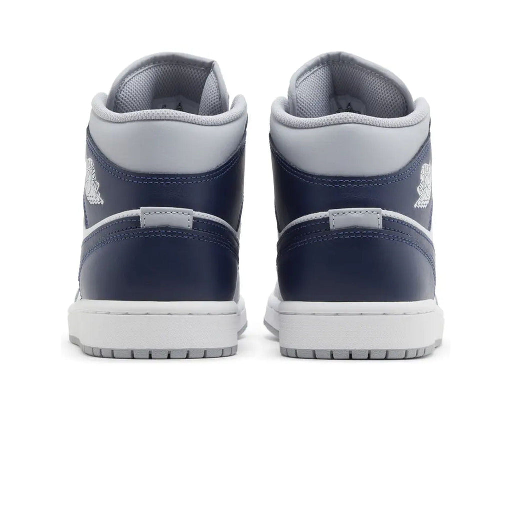 Air Jordan 1 Mid 'Wolf Grey Midnight Navy' — UK 3 | EU 35.5 | US 3.5 — Top View