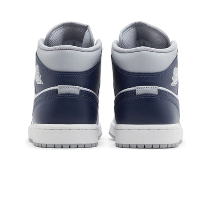 Air Jordan 1 Mid 'Wolf Grey Midnight Navy' — UK 3 | EU 35.5 | US 3.5 — Top View