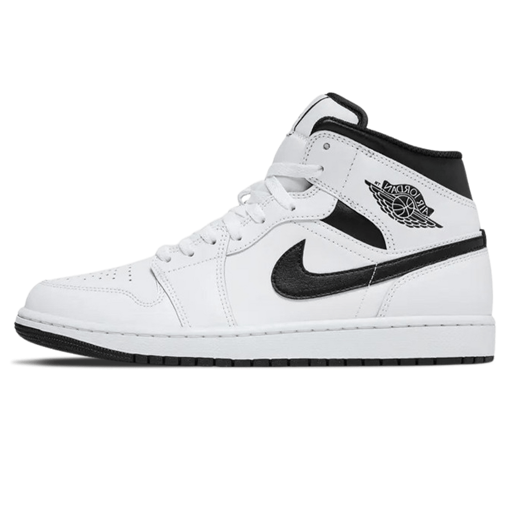 Air Jordan 1 Mid 'White Black' — UK 3 | EU 35.5 | US 3.5 — Front View