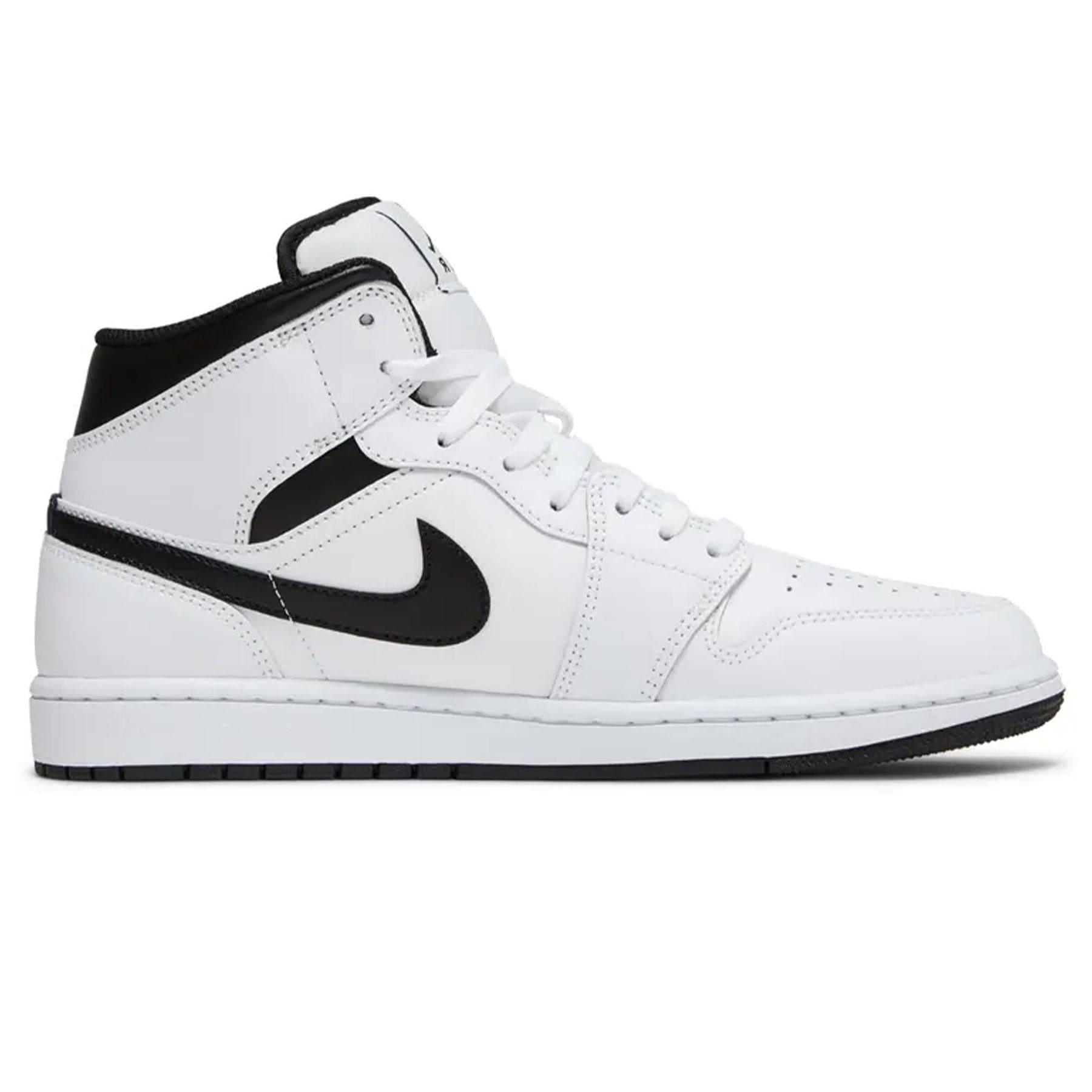 Air Jordan 1 Mid 'White Black' — UK 3 | EU 35.5 | US 3.5 — Side View