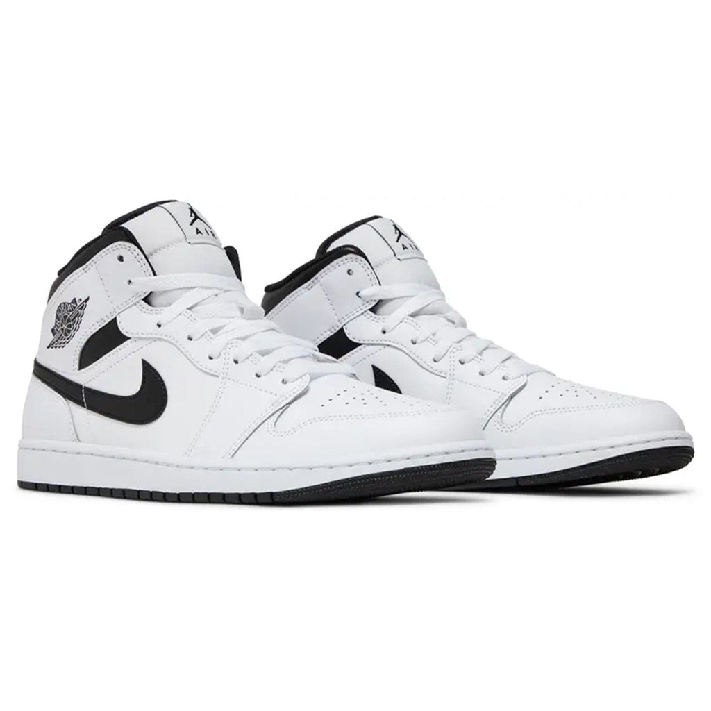 Air Jordan 1 Mid 'White Black' — UK 3 | EU 35.5 | US 3.5 — Top View