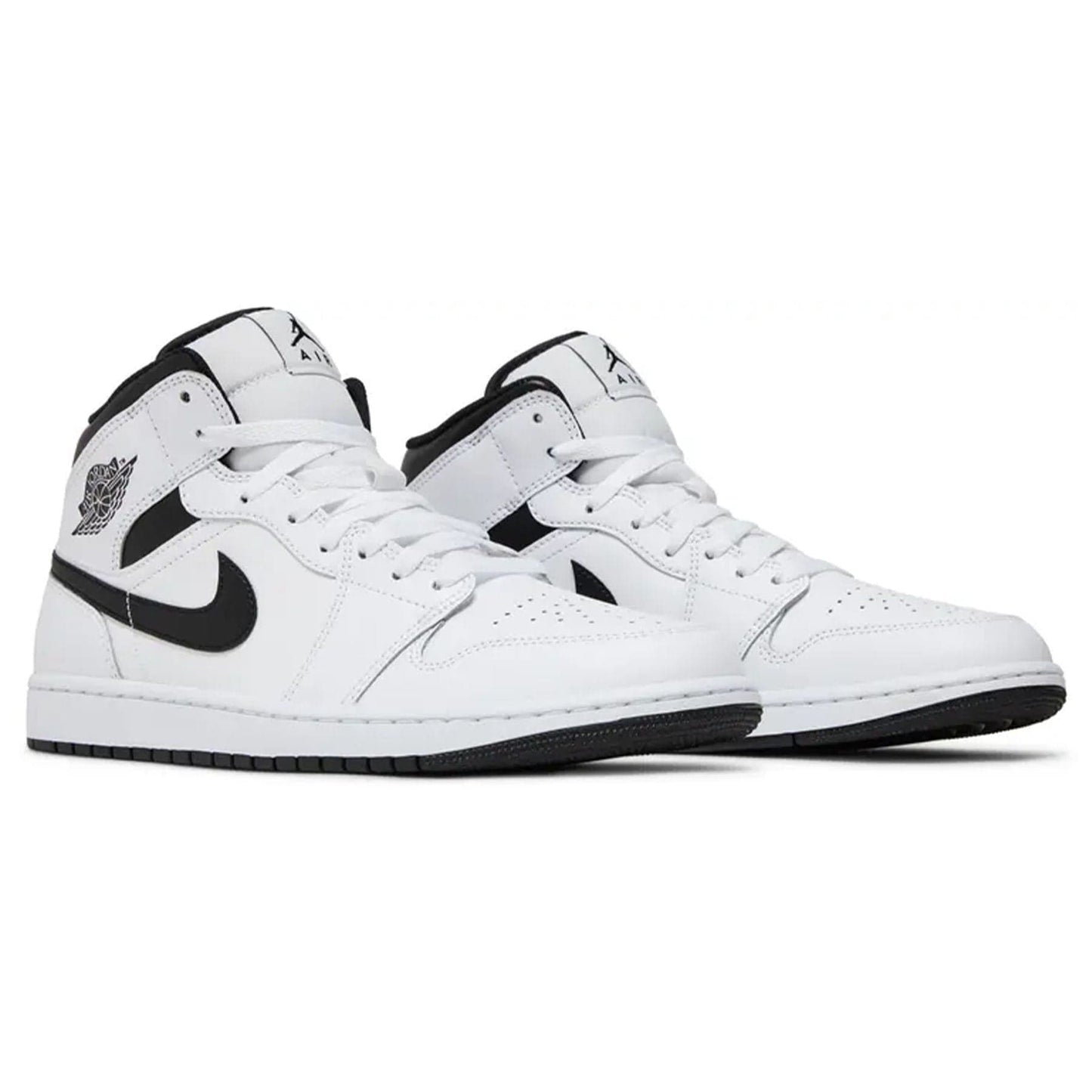 Air Jordan 1 Mid 'White Black' — UK 3 | EU 35.5 | US 3.5 — Top View