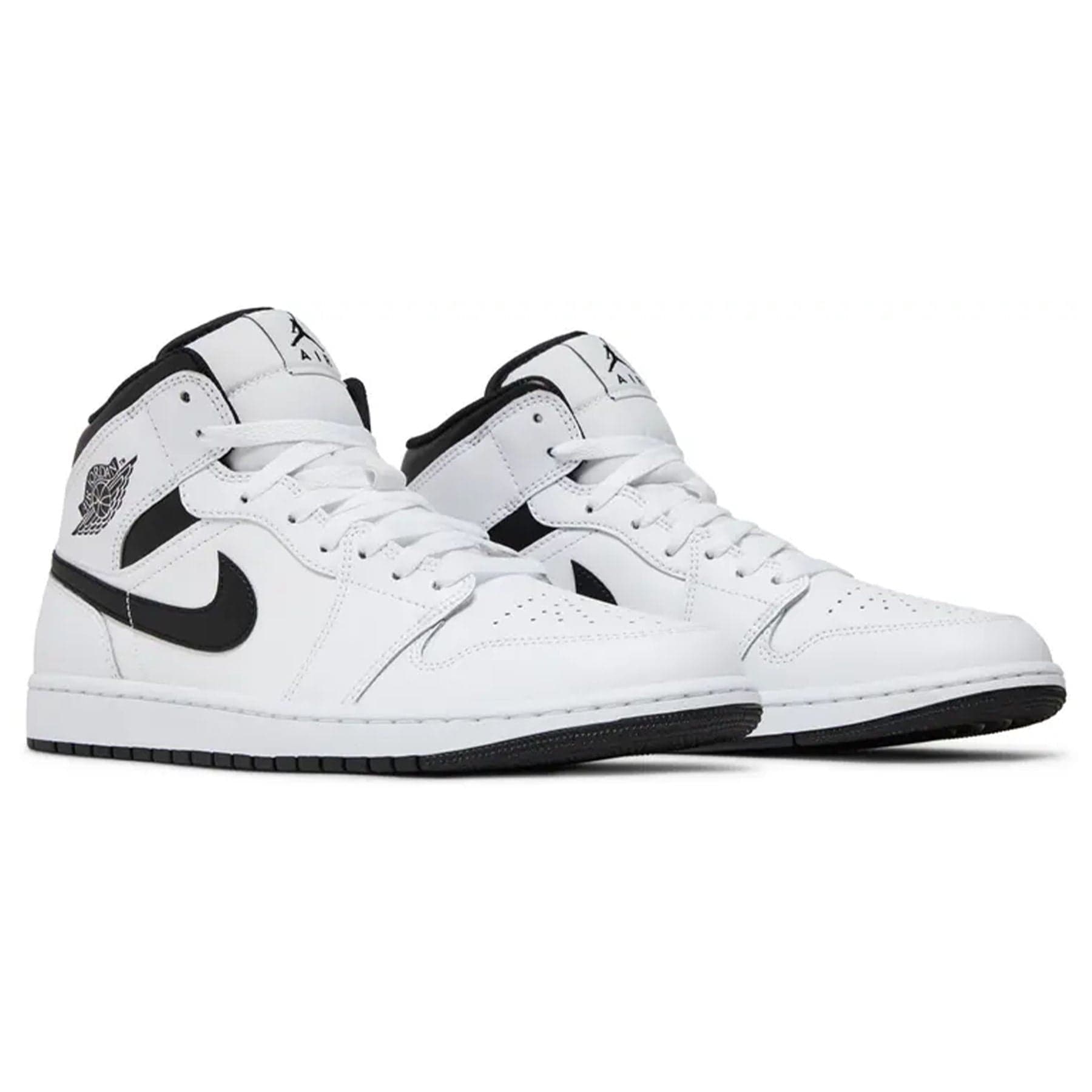 Air Jordan 1 Mid 'White Black' — UK 3 | EU 35.5 | US 3.5 — Top View
