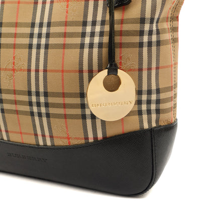 Burberry Shoulder Bag Check Tote in Nova Check, Fabric — Lifestyle View