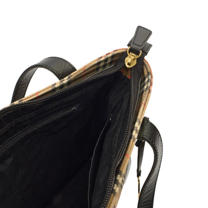 Burberry Shoulder Bag Check Tote in Nova Check, Fabric — Detail View