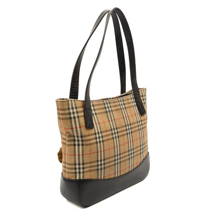 Burberry Shoulder Bag Check Tote in Nova Check, Fabric — Side View