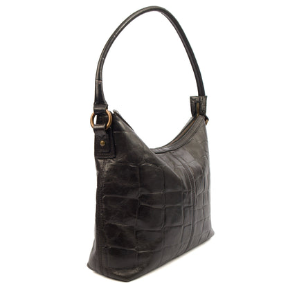 Mulberry Tote Vintage Shoulder Bag in Black, Exotic Effect Leather — Alternate View 9