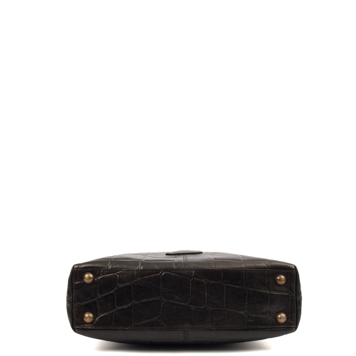 Mulberry Tote Vintage Shoulder Bag in Black, Exotic Effect Leather — Alternate View 11