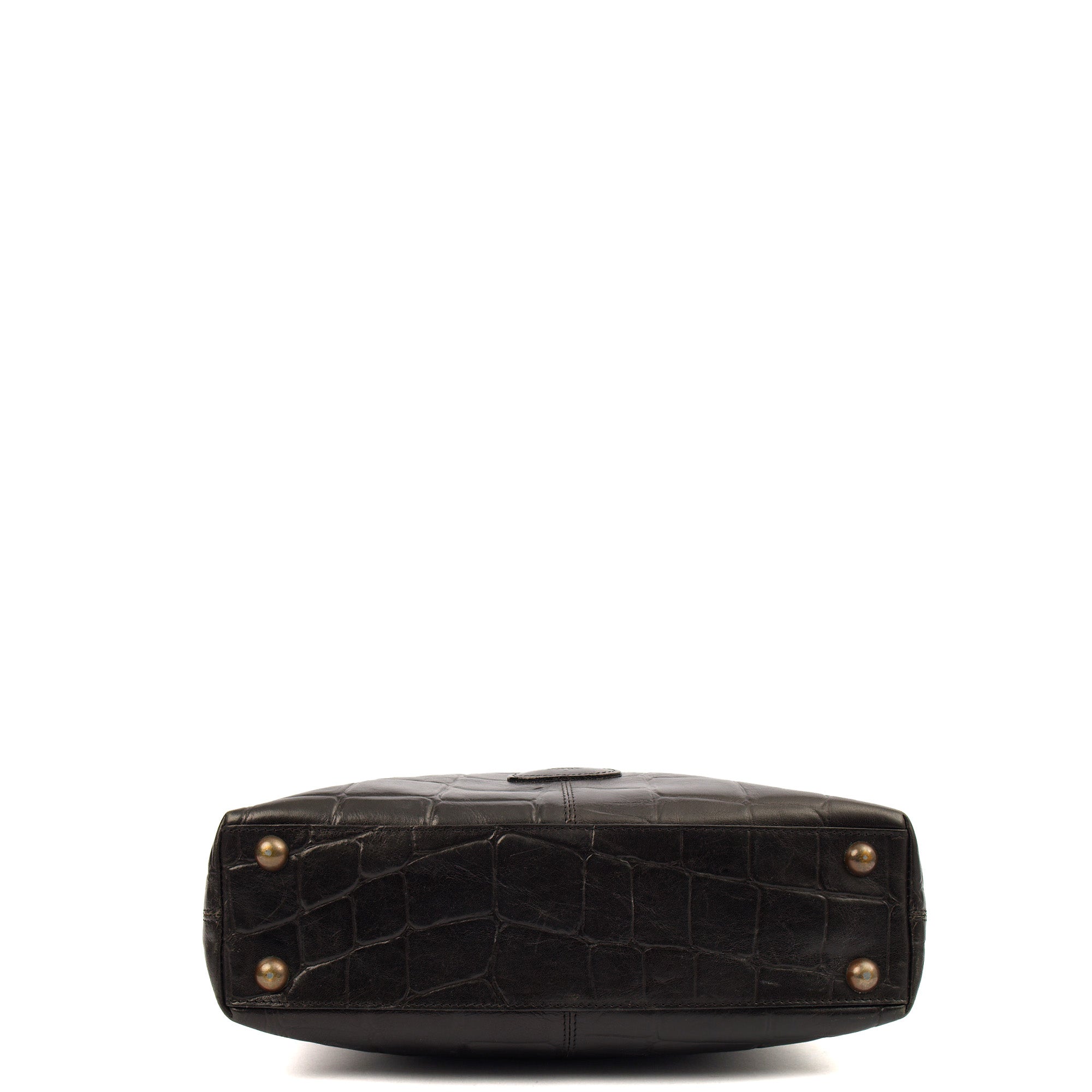 Mulberry Tote Vintage Shoulder Bag in Black, Exotic Effect Leather — Alternate View 11