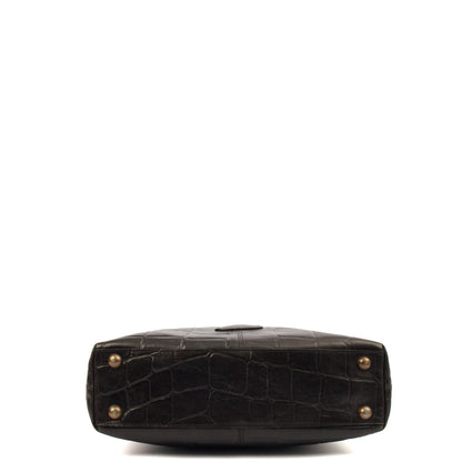 Mulberry Tote Vintage Shoulder Bag in Black, Exotic Effect Leather — Alternate View 11