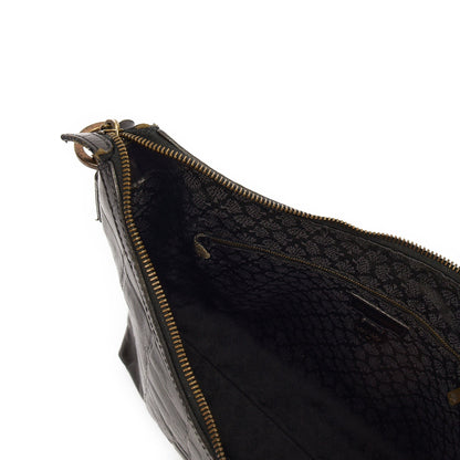 Mulberry Tote Vintage Shoulder Bag in Black, Exotic Effect Leather — Alternate View 12