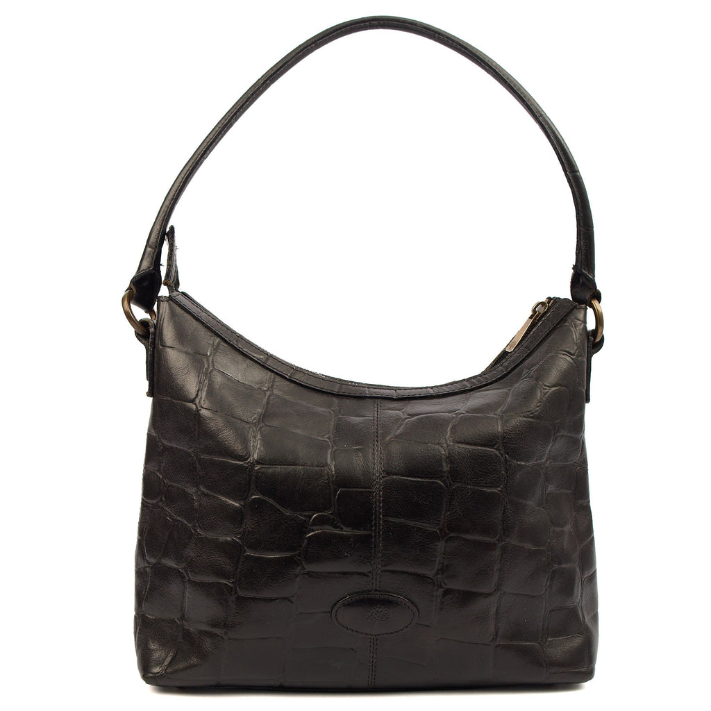 Mulberry Tote Vintage Shoulder Bag in Black, Exotic Effect Leather — Alternate View 7