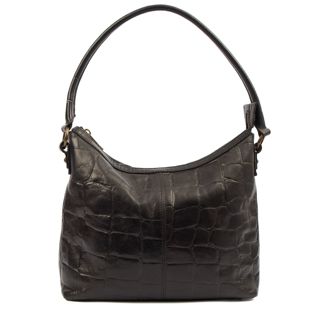 Mulberry Tote Vintage Shoulder Bag in Black, Exotic Effect Leather — Top View