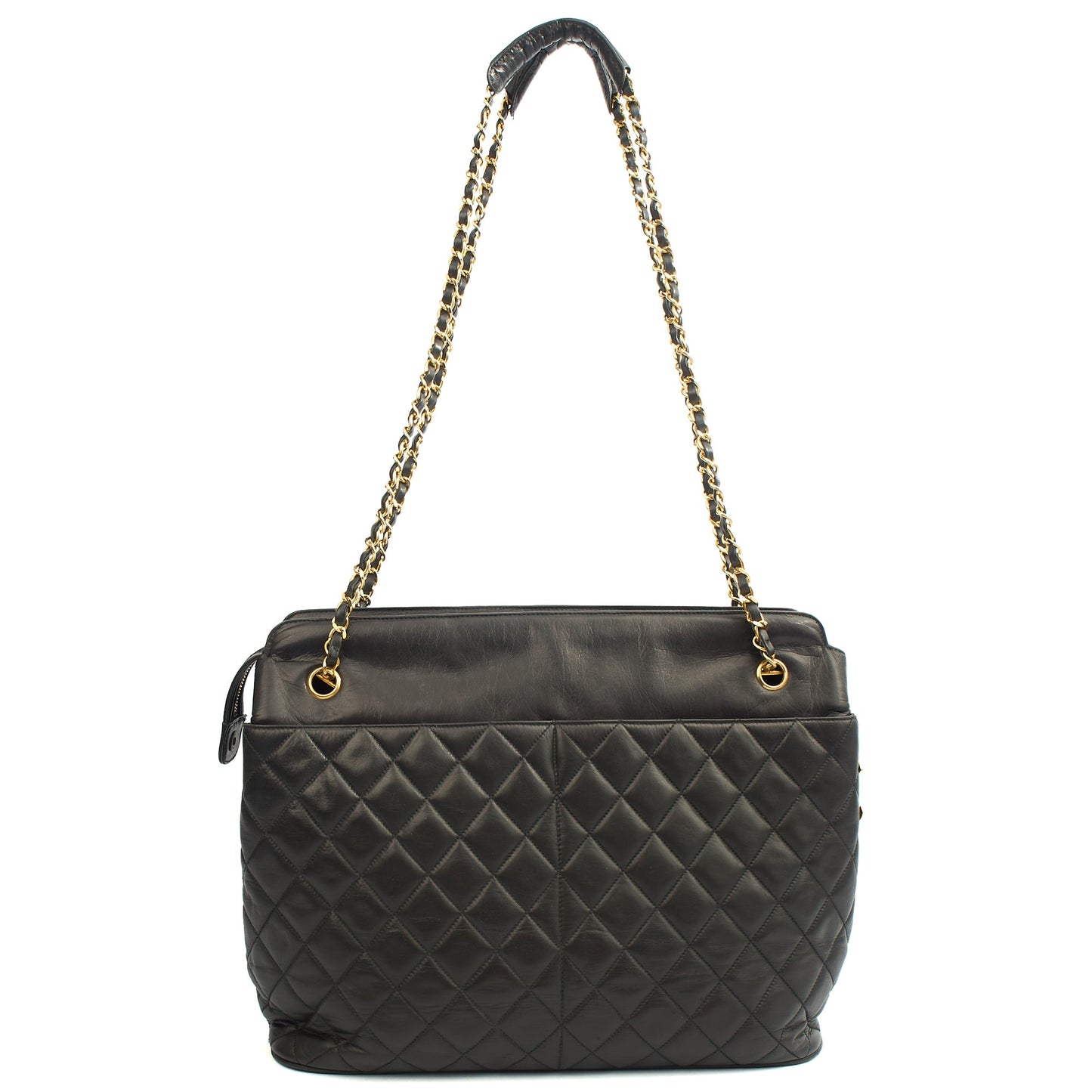 Chanel Tote Vintage Tote in Black, Lambskin Leather — Alternate View 14