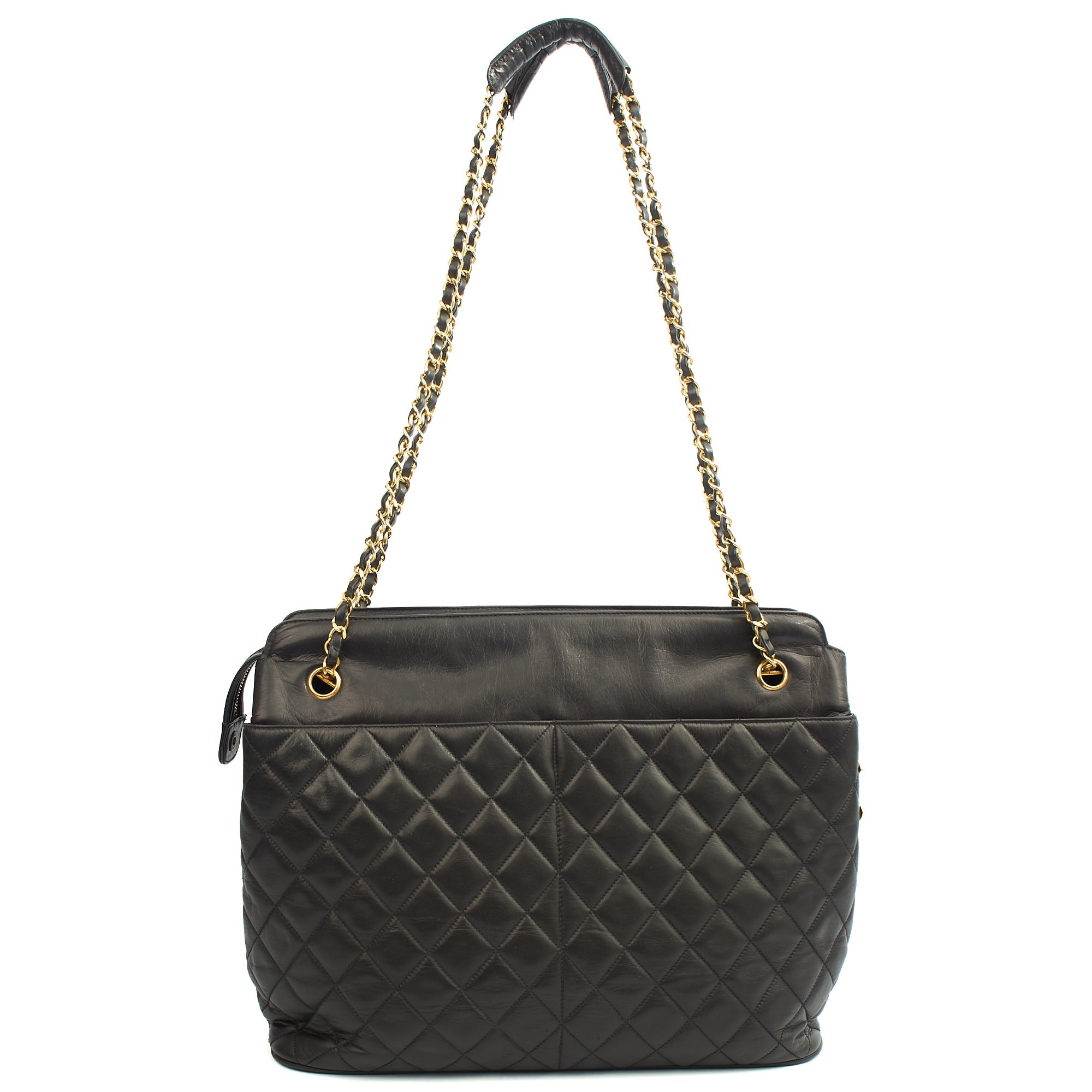 Chanel Tote Vintage Tote in Black, Lambskin Leather — Alternate View 14