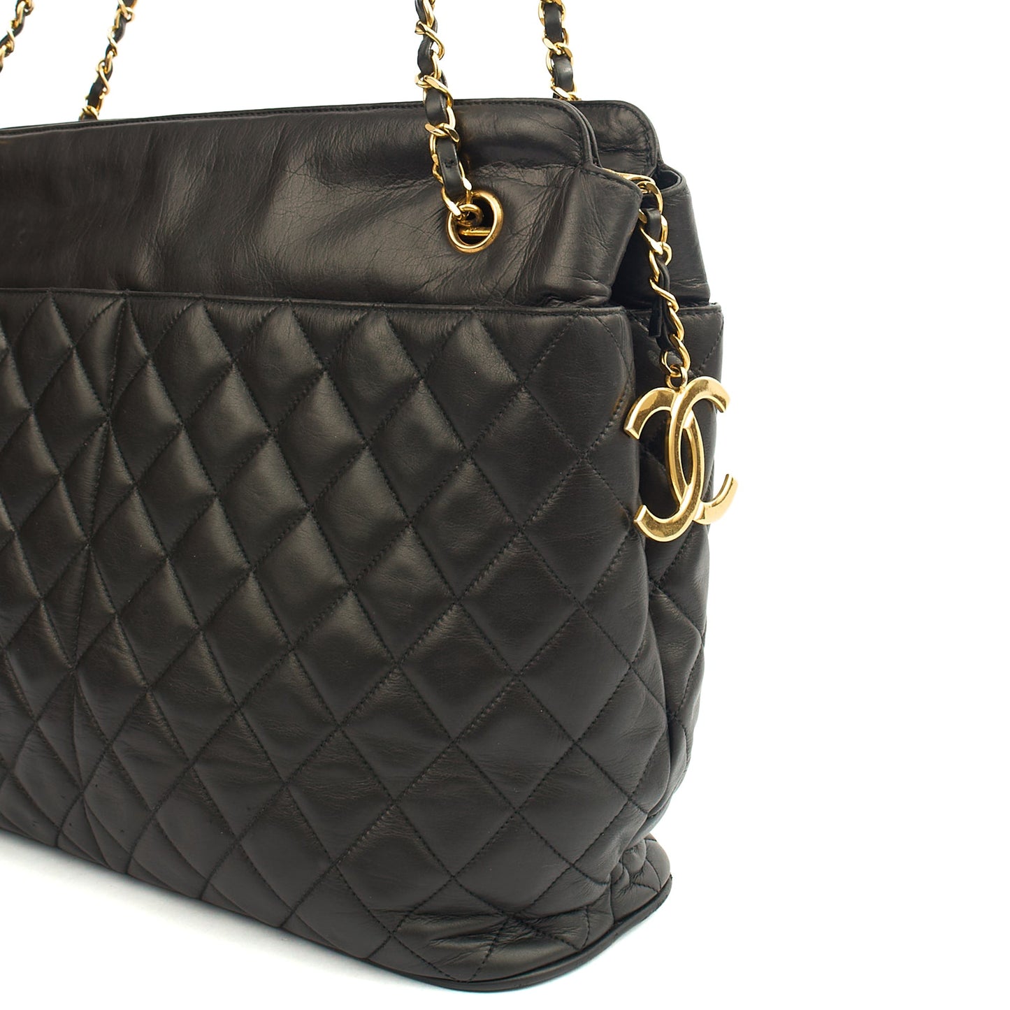 Chanel Tote Vintage Tote in Black, Lambskin Leather — Alternate View 16