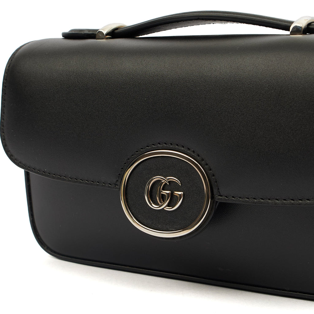 Gucci Cross Body Petite GG Shoulder Bag - Mini in Black, Leather — Detail View