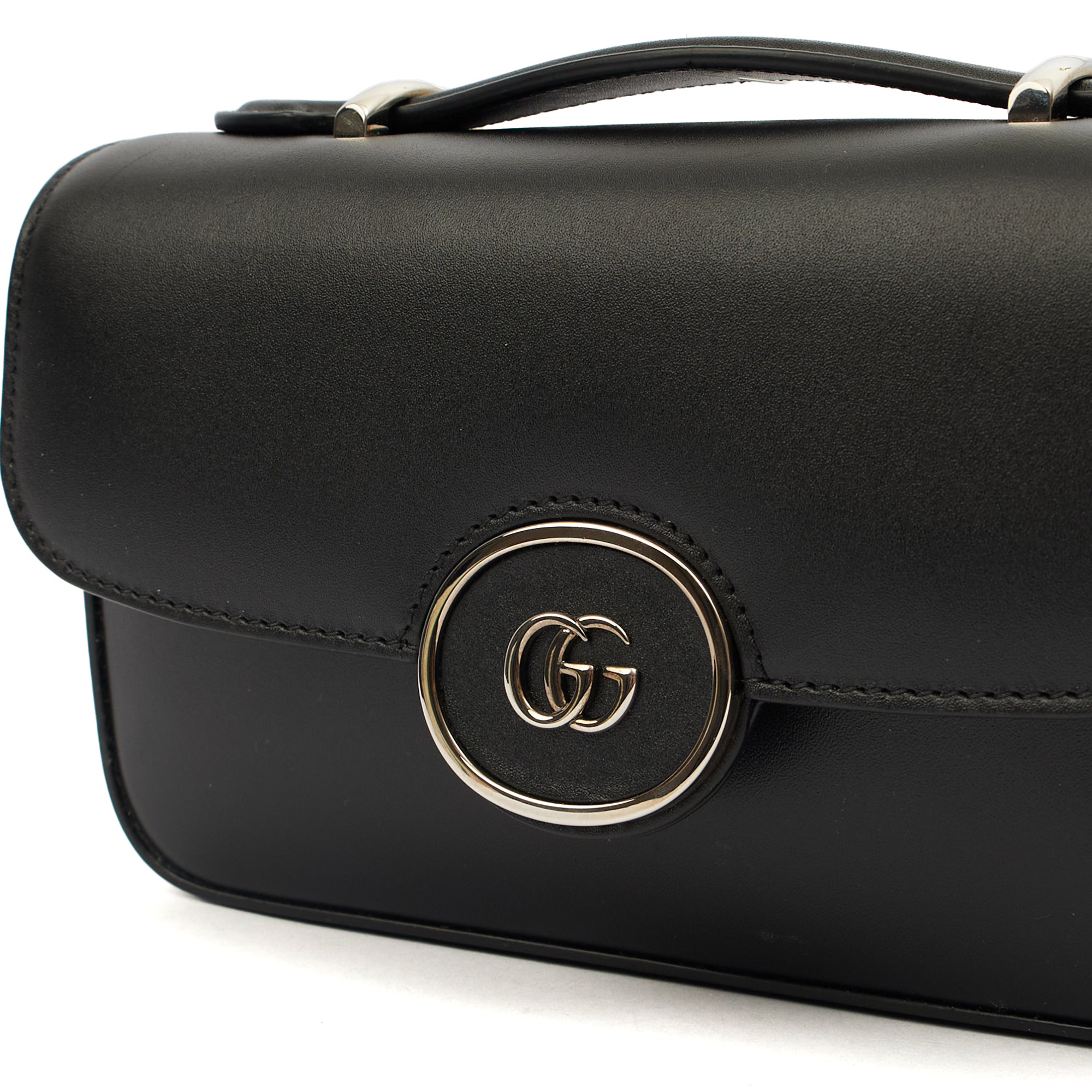 Gucci Cross Body Petite GG Shoulder Bag - Mini in Black, Leather — Detail View
