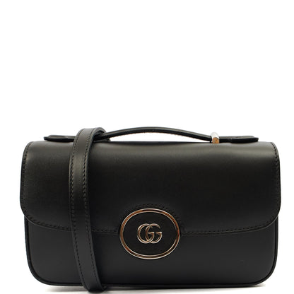 Gucci Cross Body Petite GG Shoulder Bag - Mini in Black, Leather — Front View