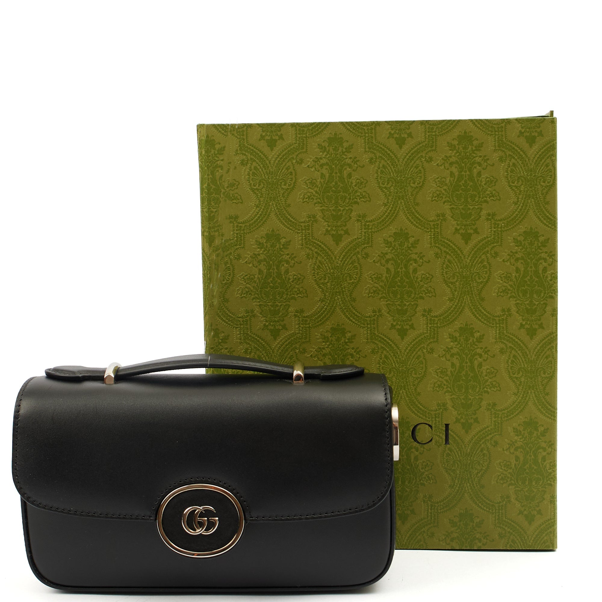 Gucci Cross Body Petite GG Shoulder Bag - Mini in Black, Leather — Lifestyle View