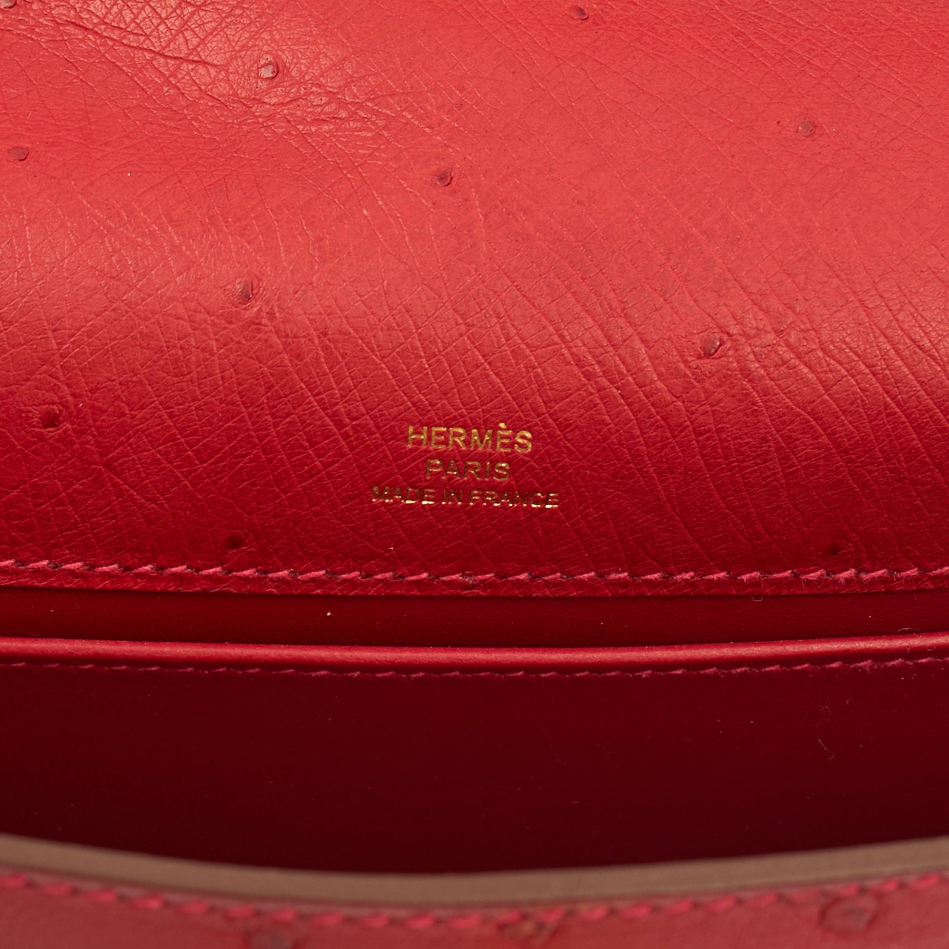 Hermes Mini Bag Kelly Pochette in Rouge Vif, Ostrich Leather — Alternate View 25