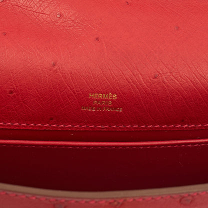 Hermes Mini Bag Kelly Pochette in Rouge Vif, Ostrich Leather — Alternate View 25