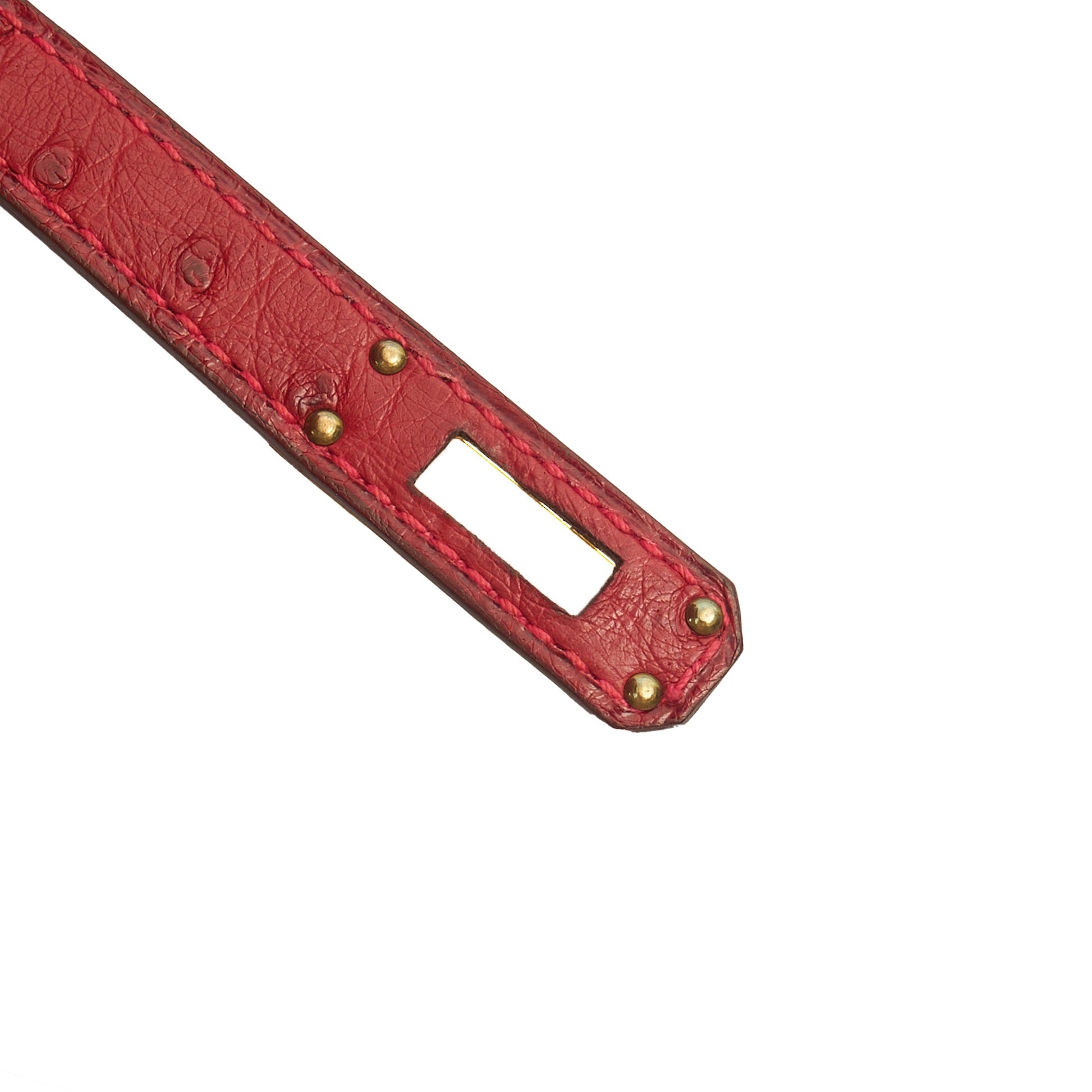 Hermes Mini Bag Kelly Pochette in Rouge Vif, Ostrich Leather — Alternate View 24