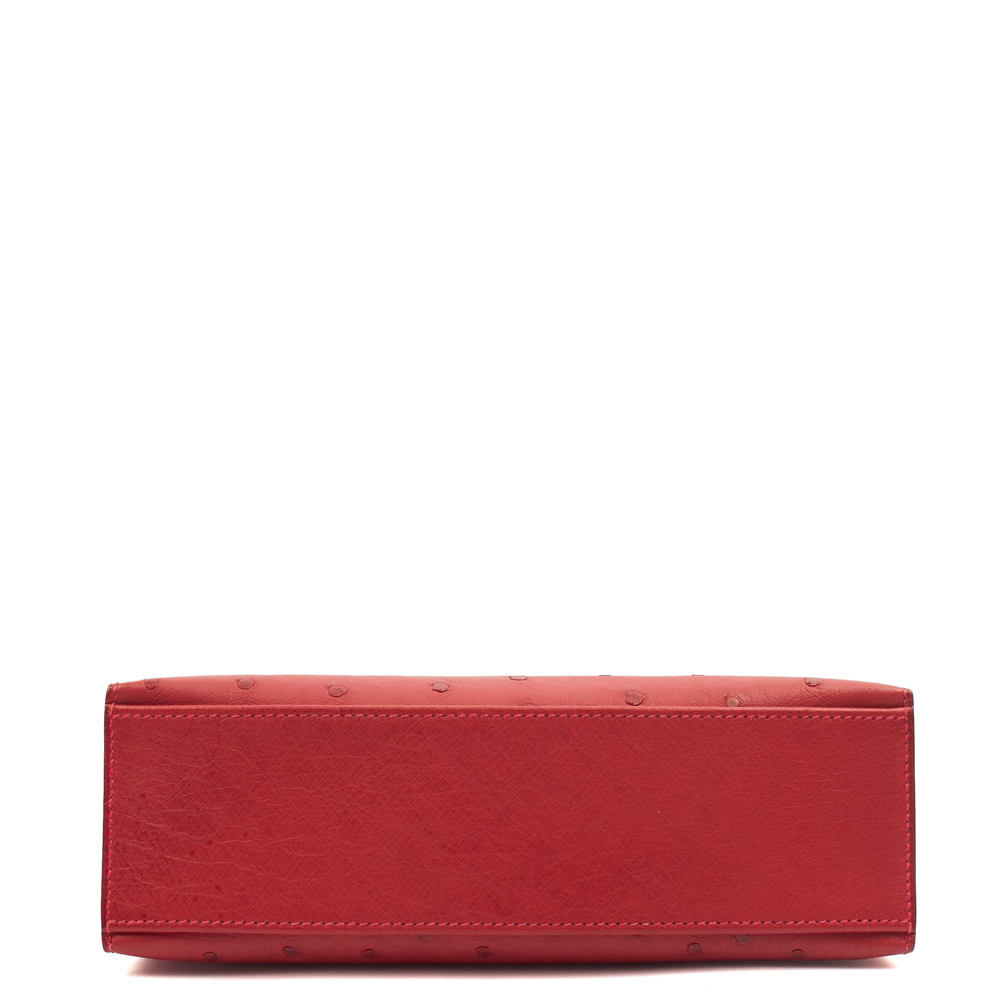 Hermes Mini Bag Kelly Pochette in Rouge Vif, Ostrich Leather — Alternate View 17
