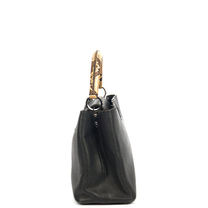 Louis Vuitton Capucines MM in Black, Leather — Back View