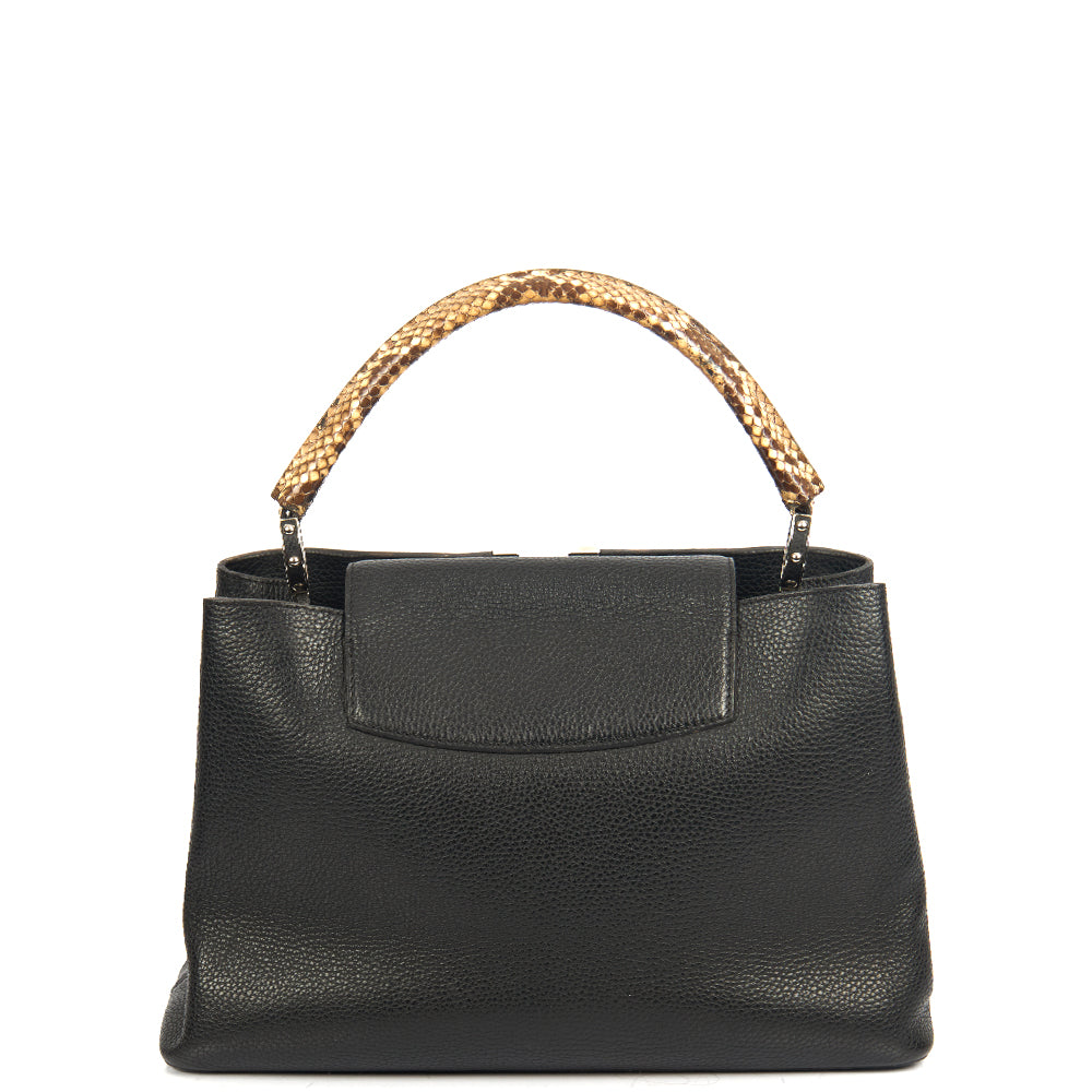 Louis Vuitton Capucines MM in Black, Leather — Top View