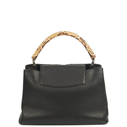 Louis Vuitton Capucines MM in Black, Leather — Top View