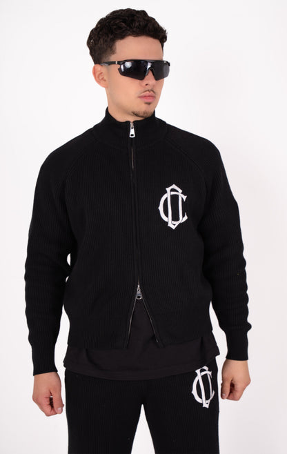 Cardair CD Emblem Knit Track Top - Black — S — Back View