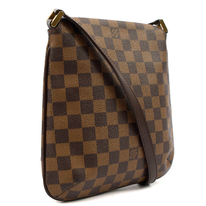 Louis Vuitton Cross Body Musette Salsa PM in Damier Ebene, Canvas — Back View