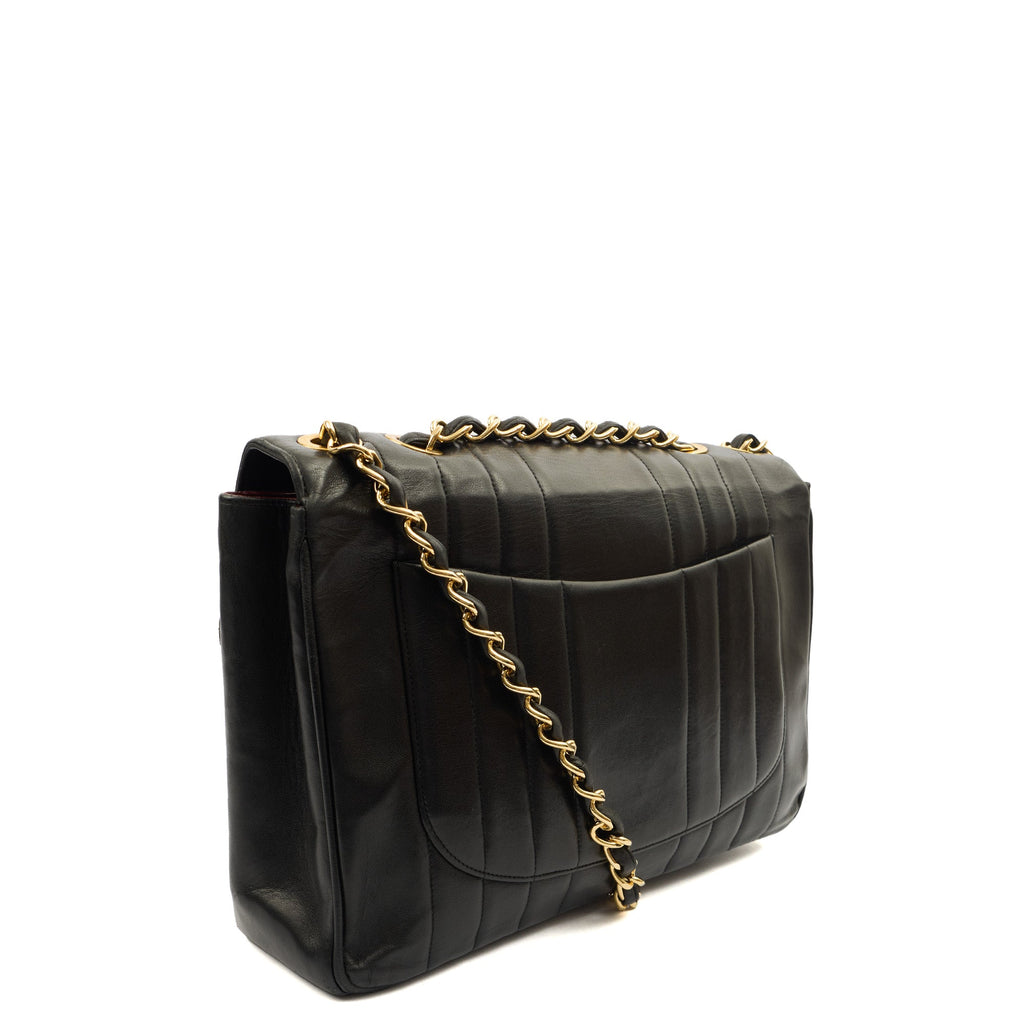 Chanel Shoulder Bag Maxi Jumbo XL in Black, Leather — Alternate View 10