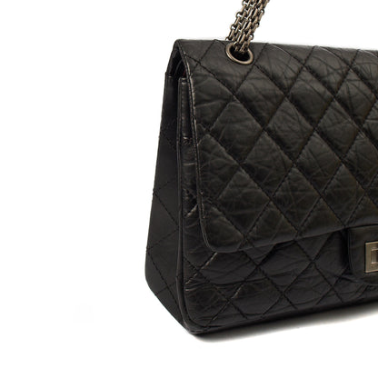 Chanel Shoulder Bag 2.55 Reissue - Medium in Black, Crinkled Calfskin Leather — Alternate View 9