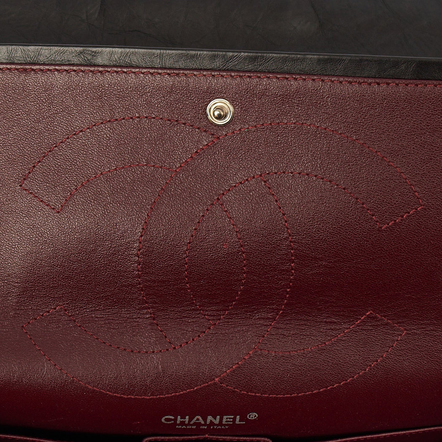 Chanel Shoulder Bag 2.55 Reissue - Medium in Black, Crinkled Calfskin Leather — Alternate View 10