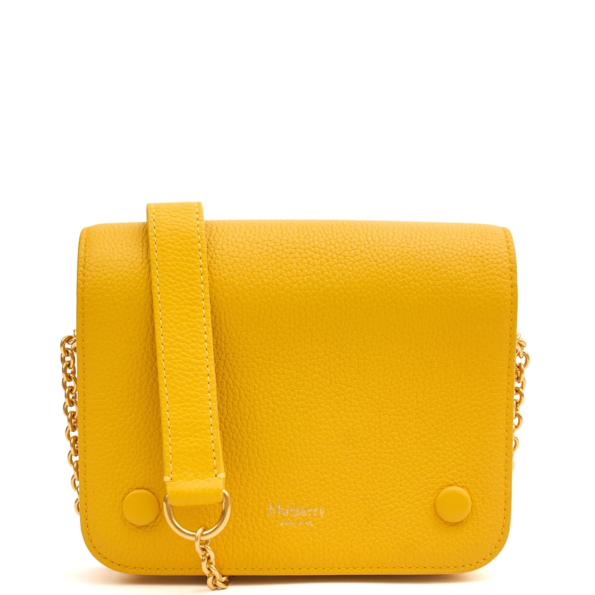 Mulberry Cross Body Clifton in Yellow, Calfskin Leather — Front View